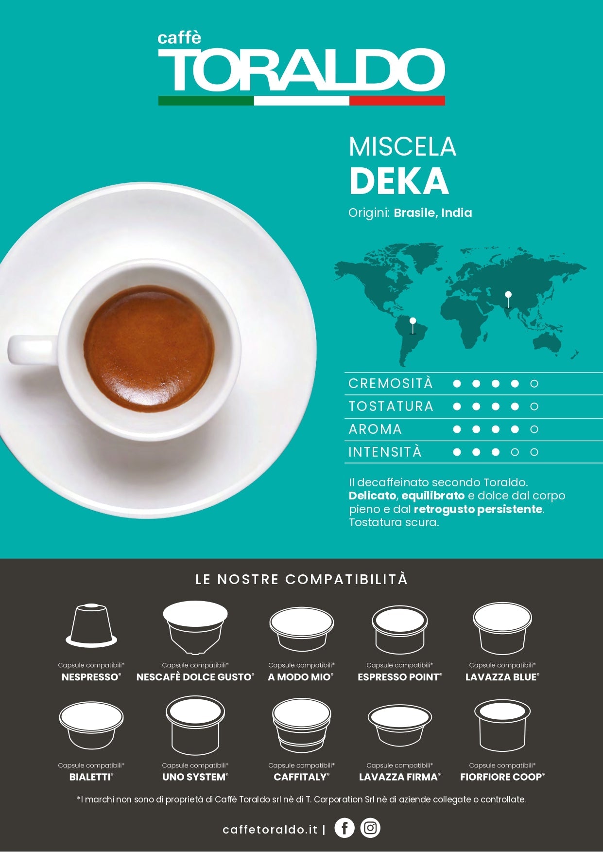 Capsule caffè Toraldo Deka compatibili BIALETTI