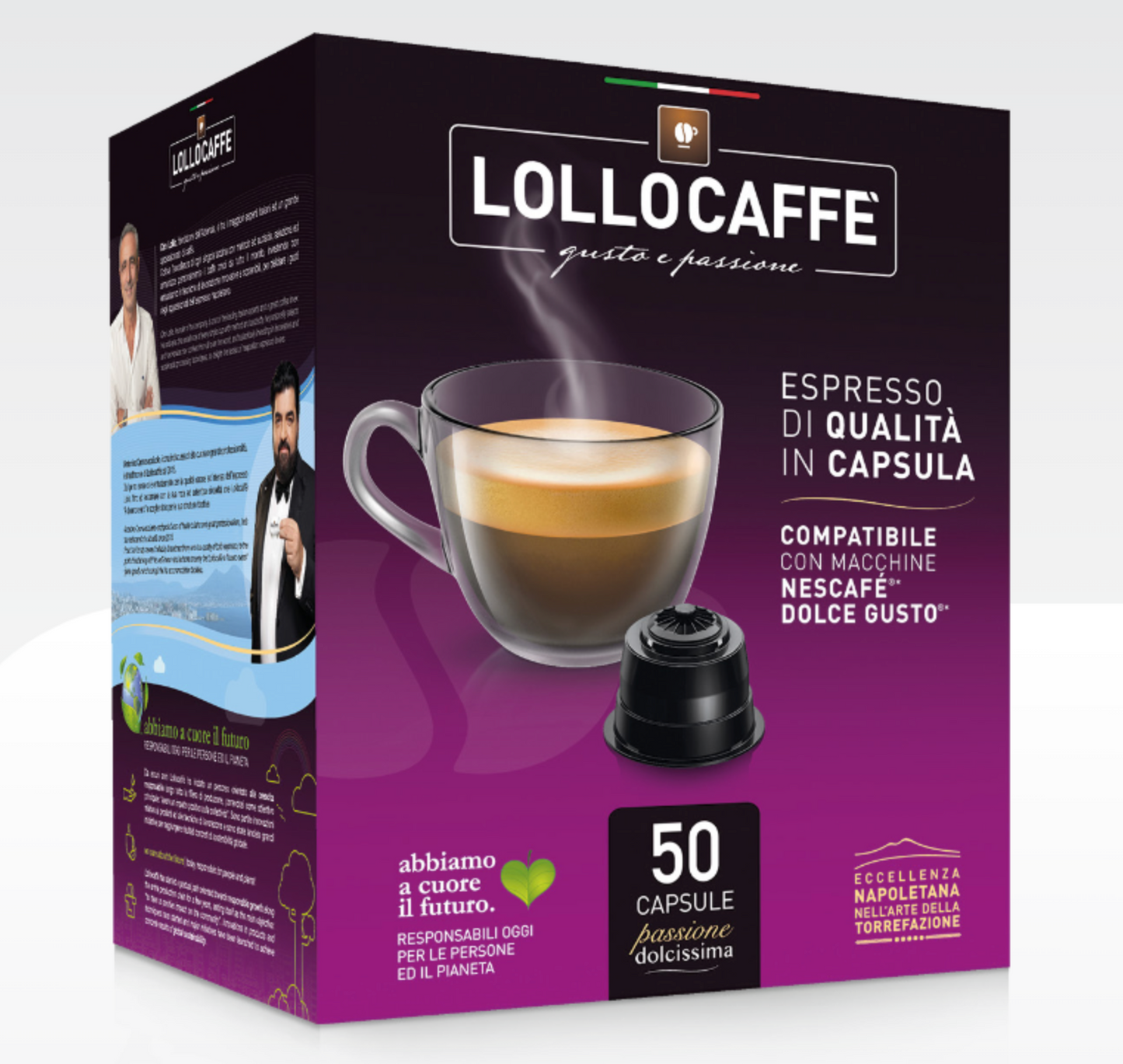 Capsule Lollo caffè Flow Pack miscela Nera compatibili Dolce Gusto