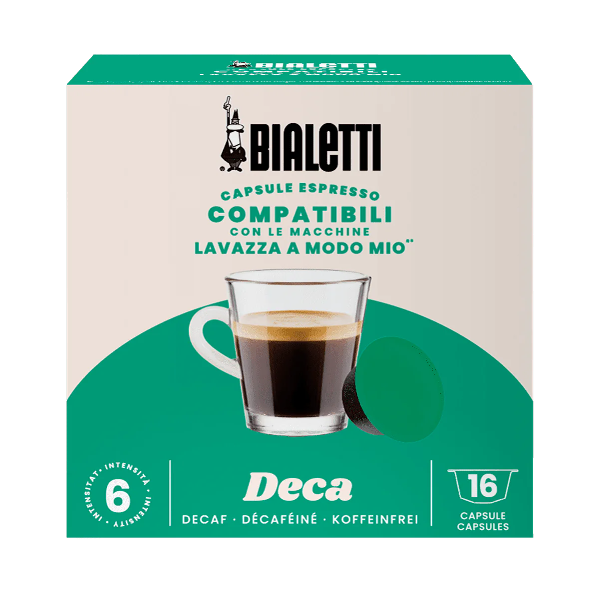 Capsule Bialetti Decaffeinato in alluminio compatibili A Modo Mio