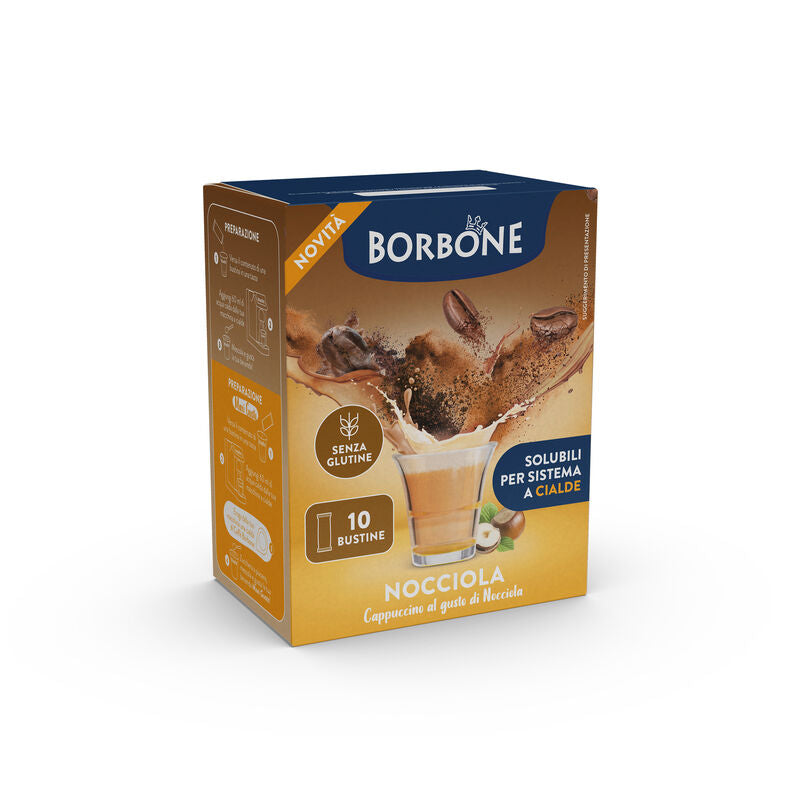 Preparato Solubile Borbone per sistema a Cialde Gusto Cappuccino e Nocciola - Confezioni da 10 bustine