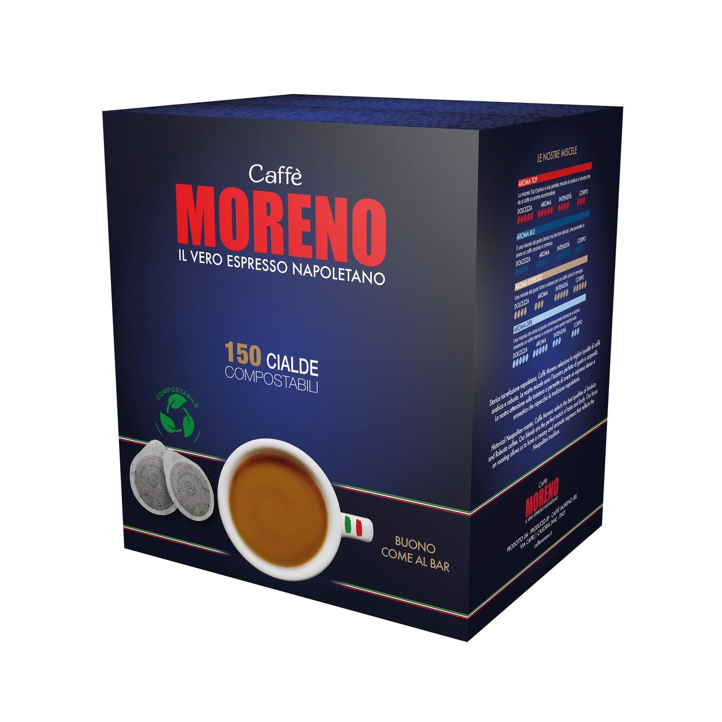 Cialde caffè 44 mm Moreno Miscela Dek