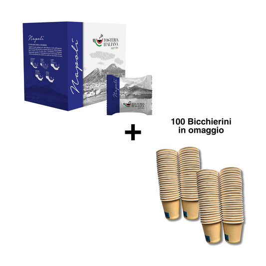 [PROMO] Capsule Tosteria Italiana miscela Napoli comp. A Modo Mio + bicchierini omaggio