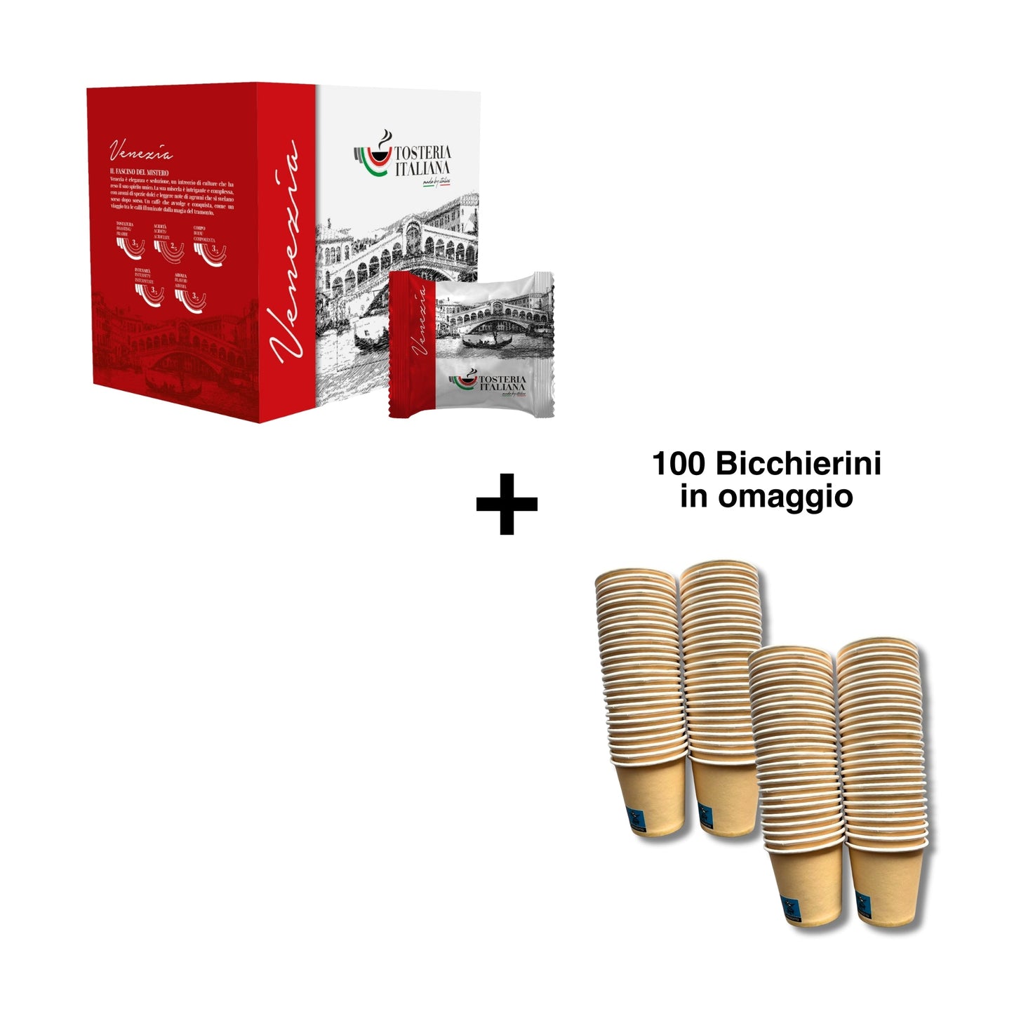[PROMO] Capsule Tosteria Italiana miscela Venezia comp. A Modo Mio + bicchierini omaggio