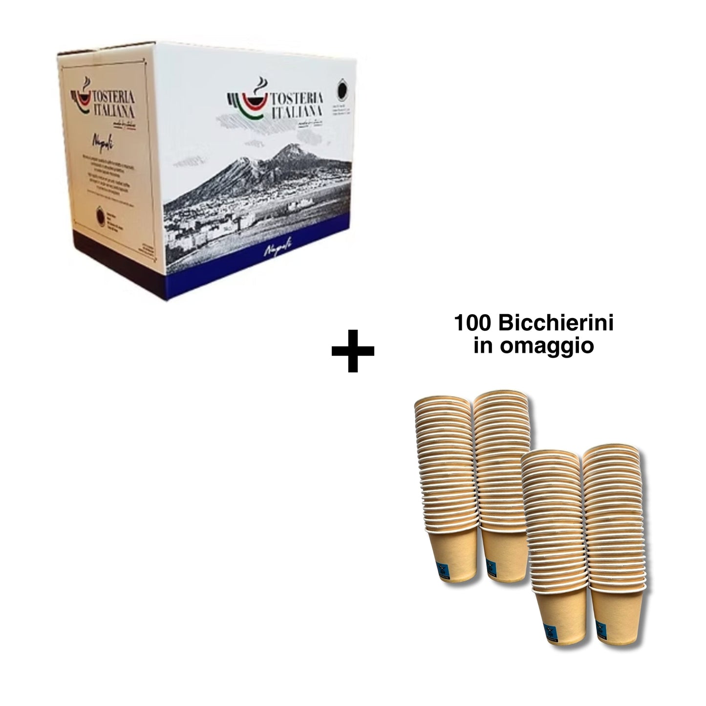 [PROMO] Cialde in carta ese 44 mm Tosteria Italiana miscela Genova Dek + bicchierini omaggio