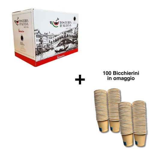 [PROMO] Cialde in carta ese 44 mm Tosteria Italiana miscela Venezia + bicchierini omaggio