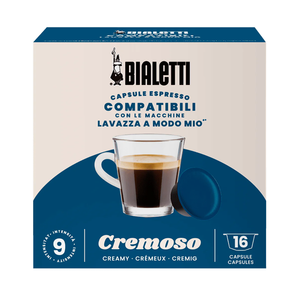 Capsule Bialetti Cremoso in alluminio compatibili A Modo Mio