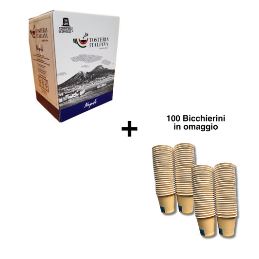 [PROMO] Capsule Tosteria Italiana miscela Napoli comp. Nespresso + bicchierini omaggio