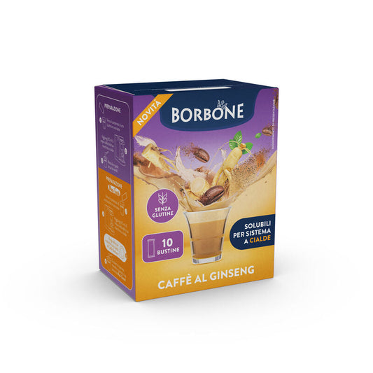Preparato Solubile Borbone per sistema a Cialde Gusto Caffè al Ginseng - Confezioni da 10 bustine